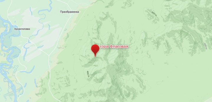гора Флаговая на карте